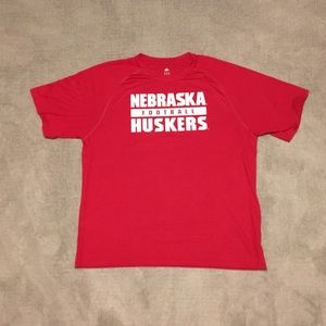 Nebraska Huskers Football XL Adidas Climalite Tee